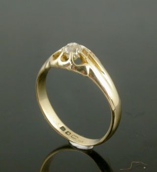 Ladies 18ct Victorian Solitaire Diamond Ring.  London 1860