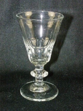 Antique Early 19thc English Flint Rummer Glass - Blade Knop
