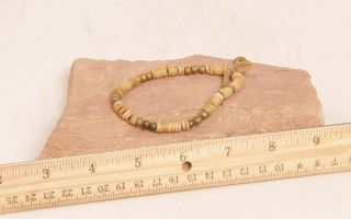 Antique Great Plains Bracelet with Brass Beads on Leather 7 