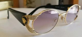 Rare Vintage Gianni Versace Gold Medusa Head Sunglasses