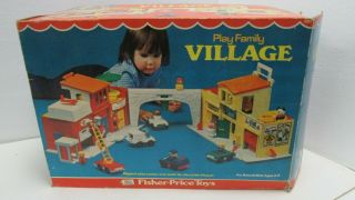 Vintage 1973 Fisher Price Play Family Village Playset 997 t2577 8