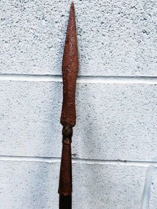 Antique Long Oriental Spear Lance Samurai Halberd N Sword Katana Yari