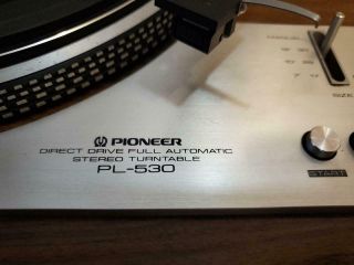 RARE VINTAGE PIONEER PL - 530 TURNTABLE RECORD PLAYER WITH DUST COVER (( 5