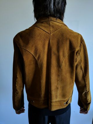 Small 48 Vintage Brown suede Jacket saint Laurent Paris inspiration Hedi Slimane 2