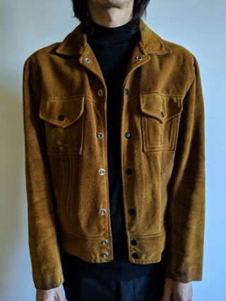 Small 48 Vintage Brown suede Jacket saint Laurent Paris inspiration Hedi Slimane 3