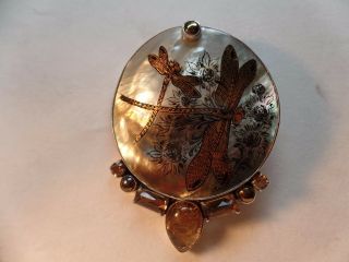 Vintage Amy Kahn Russell Sterling Silver Painted Brooch Pendant Pin S1240 4