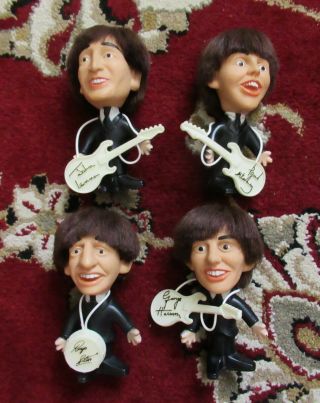 Beatles 1964 Full Set Of All Four 5 " Remco Dolls With Rare White Instruments