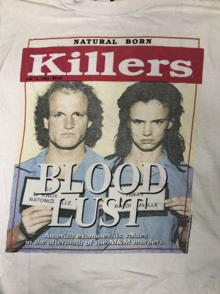 Vintage Natural Born Killers Shirt XL 1994 Oliver Stone NIN RATM Prom 5