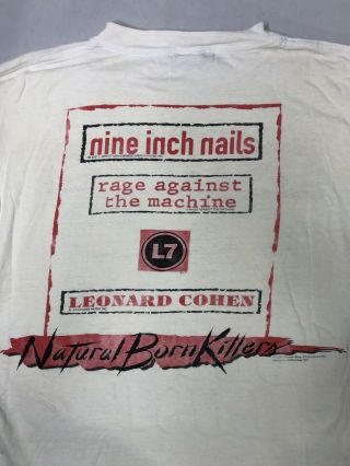 Vintage Natural Born Killers Shirt XL 1994 Oliver Stone NIN RATM Prom 7