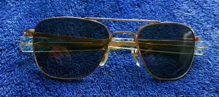 Vietnam War Era.  American Optical 1/10 12k Gold Filled Aviator Sunglasses (5 1/2)
