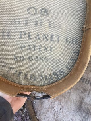 Antique Bait Bucket vintage canvas Collapsible The Planet Company Mass USA 10