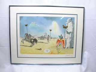 Vintage Salvador Dali Signed Limited Edition Lithograph Homage To Papillon