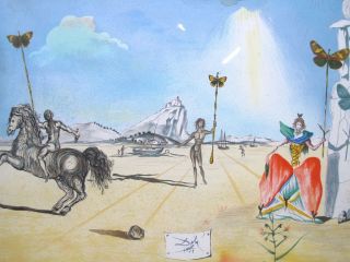 Vintage Salvador DALI Signed Limited Edition Lithograph HOMAGE to PAPILLON 3