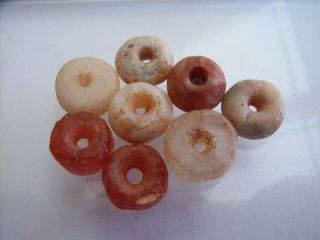 8 Ancient Neolithic Rock Crystal,  Quartz,  Stone Beads,  Stone Age,  Rare