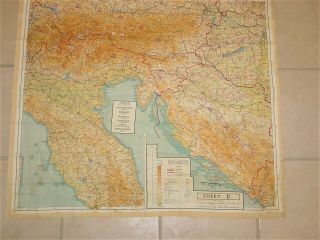 Wwii Us Air Force Aaf Germany Italy Sheet E F Evasion Cloth Silk Escape Map