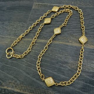 Chanel Gold Plated Cc Charm Vintage Chain Necklace 4510a Rise - On