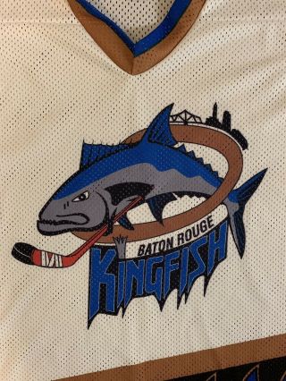 Rare Vintage OT ECHL Baton Rouge Kingfish Hockey Jersey 3