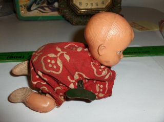 Vintage Wind Up Crawling Baby Doll,  5 1/2 Long By 2 1/2 - - To Us