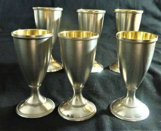 Antique Soviet/russian Silver Set Of 6 Cups For Vodka Liqueur Whiskey 1963 Year
