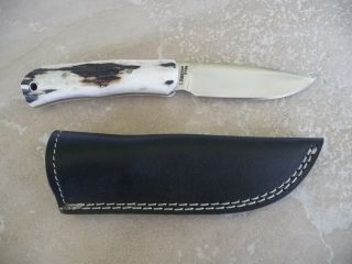 George Anderson Custom Knife Centerfield,  Ut Stag W/sheath Vintage