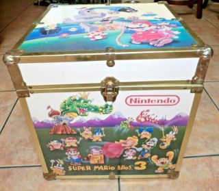 Vtg Nintendo Mario Zelda Wood Storage Chest Box Trunk 16x16x16