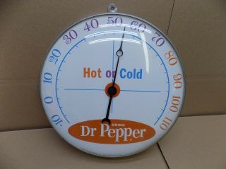 Vintage Dr Pepper Advertising Sign Thermometer Pam Clock Hot Cold Soda Fountain