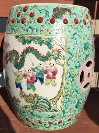 11” Tall CHINESE PORCELAIN LANTERN From Unknown Time Period.  Few Chips In It 2