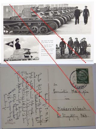 Germany WW2 photo postcard German Light Tank PzKpfw Wehrmacht Legion Condor WWII 2
