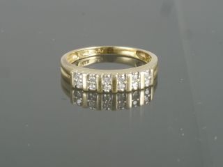 Vintage 14k Yellow Gold Diamond Anniversary Ring/ Wedding Band/ Stacker Sz 5.  25
