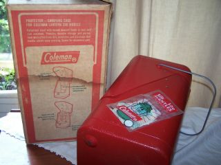 Vintage Red Coleman 1968 200A Lantern,  Metal Case / Accessories & box 10