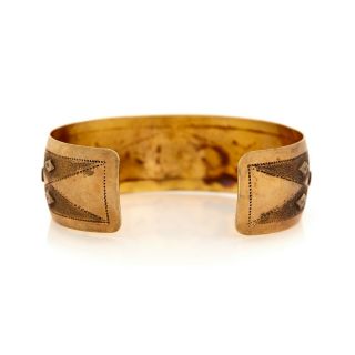 Antique Vintage Art Nouveau 10k Yellow Gold Arts & Crafts Wedding Cuff Bracelet 4