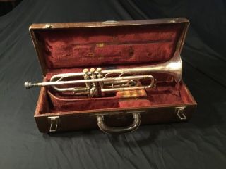 Rare Vintage French Silver Trumpet By Couesnon Paris