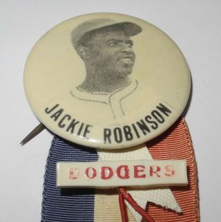 RARE 1947 Baseball Jackie Robinson Rookie Brooklyn Dodgers Pin Charms Pinback 3