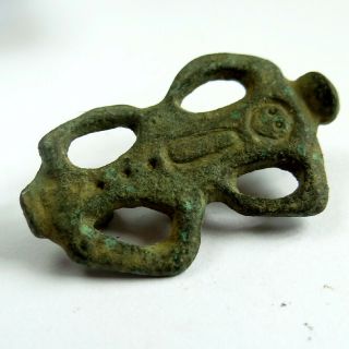 Viking Celtic Ancient Artifact Bronze Fibula Brooch With Goddess