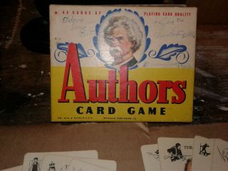 Vintage 1941 Authors Card Game Complete Whitman Publishing No.  3010