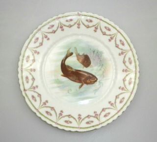 Antique Bavarian Decorative Fish Plate Hand Painted