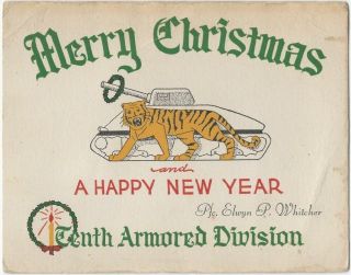 1944/45 10th Armored [tiger] Division Personalized Christmas Card