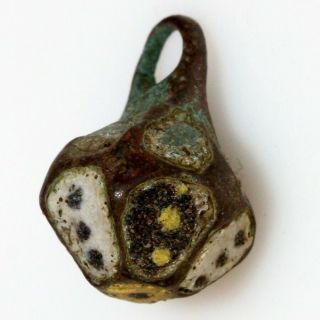 Very Rare Roman Bronze Polygonal Enamel Pendant Circa 300 - 400 Ad