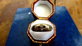 Antique 15ct Rose Gold Suffragette Peridot Amethyst Seed Pearl Ring