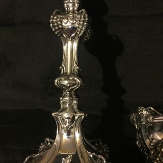 Schiffer & Co.  Warsaw,  Poland Silver Plated Candlesticks 1900 - 1940 4