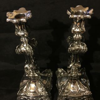 Schiffer & Co.  Warsaw,  Poland Silver Plated Candlesticks 1900 - 1940 5