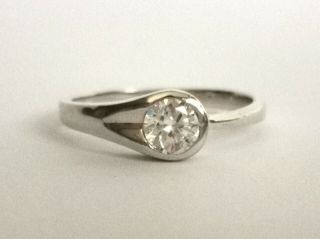 Pretty Silver Tone Ring With Clear Stone - Metal Detecting Find