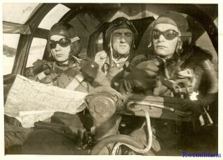 Press Photo: Awesome Cockpit View Luftwaffe He - 111 Bomber On Mission; 1944