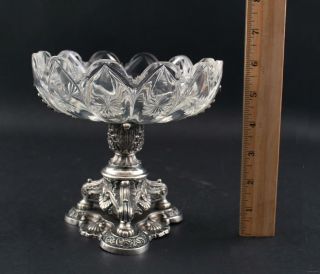 19thc Antique Austro - Hungarian Silver & Cut Glass Classical Compote Nr