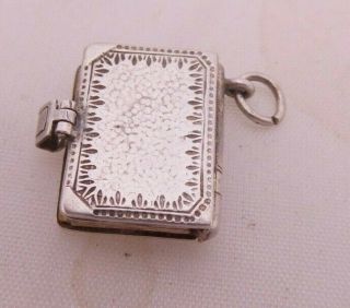 Fine silver rare Charles Dickens miniature booklet pendant,  925 5