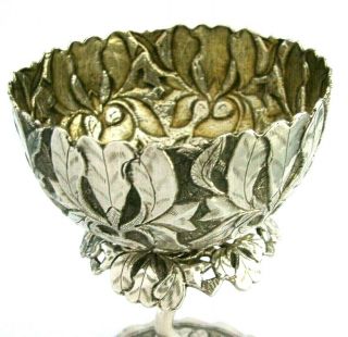 Stunning Rare Anglo Indian Solid Silver Goblet Chalice Bowl C1900 Antique 192g