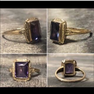 Vintage 14K Yellow Gold 3ct Natural Alexandrite Color Changing Cocktail Ring 3