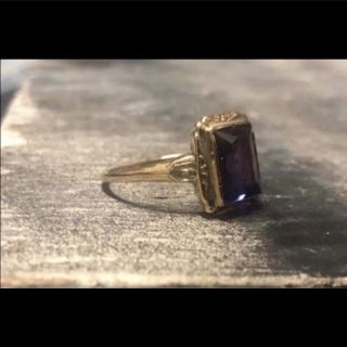 Vintage 14K Yellow Gold 3ct Natural Alexandrite Color Changing Cocktail Ring 5