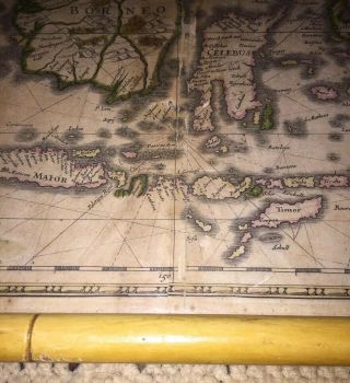 1639 Map of SE Asia,  India,  Australia by Johannes Janssonius Rare 7