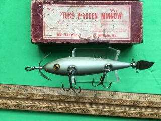 Vintage NEVERFAIL MINNOW LURE PFLUEGER SILVER EX, 2